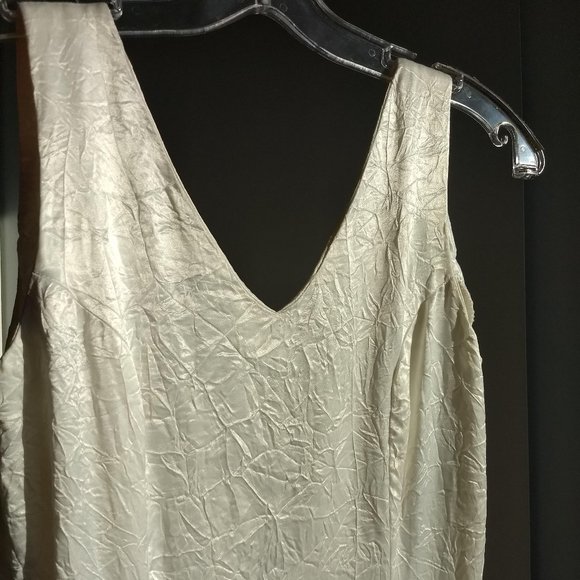 vintage 80s crinkle shiny body con sleeveless maxi party dress - Picture 4 of 12